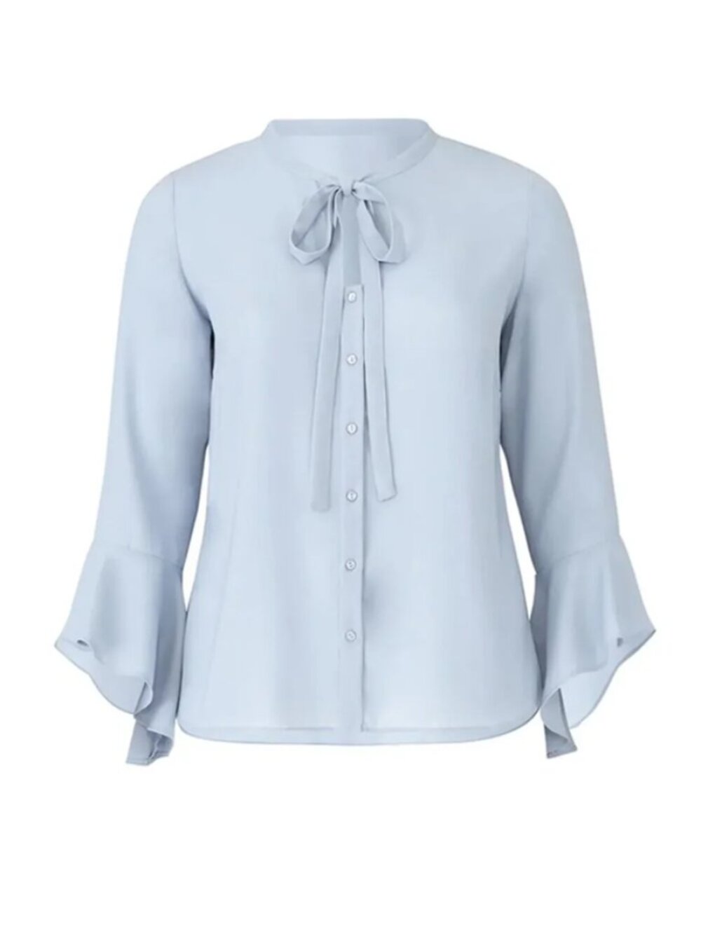 Junarose Periwinkle Blue Bell Sleeve Bow Evelina Blouse 16 US 46 EU
